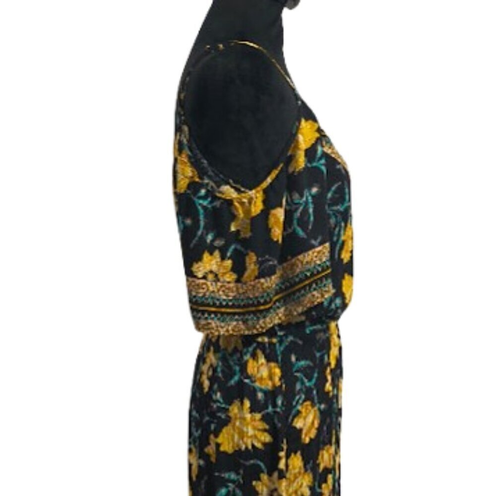 Xhilaration Cold Shoulder Black Floral Maxi Dress Women's Size Large - Picture 5 of 9